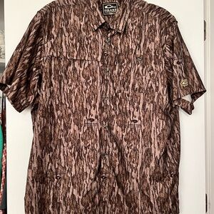 Drake Men's Woodland Camouflage Shirt - Brown and Black